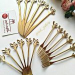 قاشق چنگال و کارد برگ طلایی
