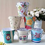سطل فلزی کوچک طرحدار