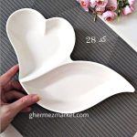 اردورخوری سرامیکی سفید وارداتی قلب و برگ