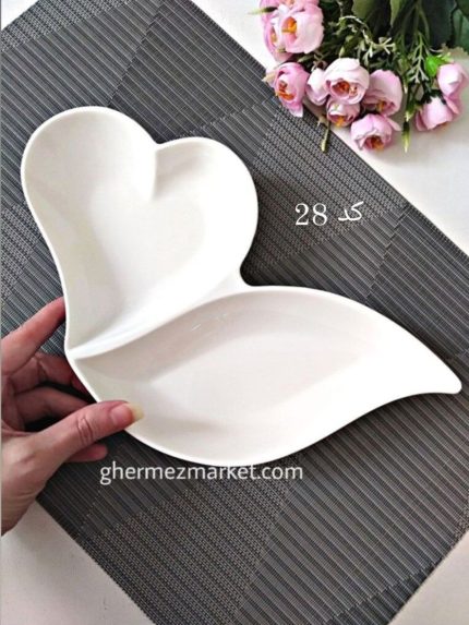 اردورخوری سرامیکی سفید وارداتی قلب و برگ