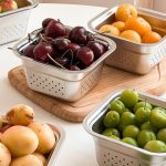 آبکش و سبد استیل مربع مینی