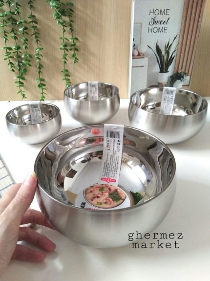 کاسه استیل دو جداره چهارسایزی