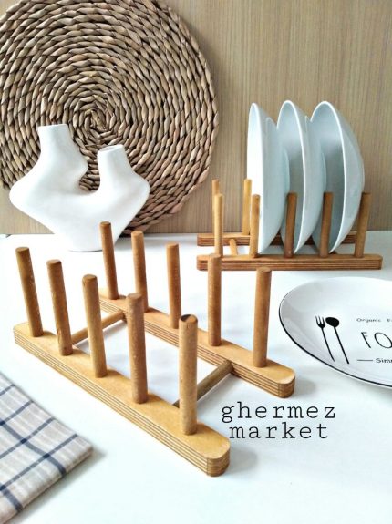 استند بشقاب چوبی