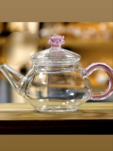 قوری زعفران پیرکس گل صورتی