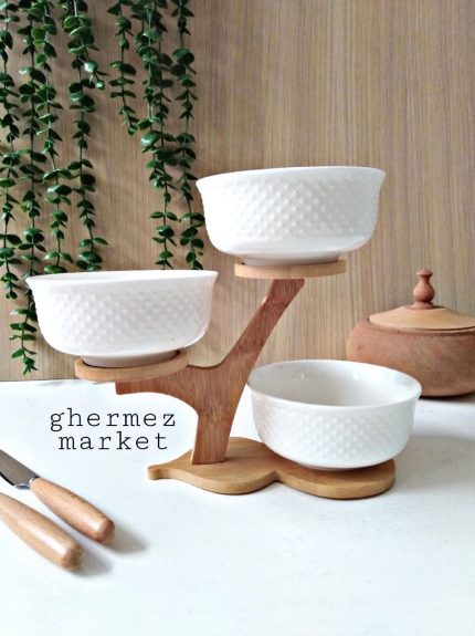 اردورخوری پایه دار سرامیک بامبو