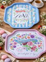 سینی فلزی گلدار هشت ضلعی - Image 2