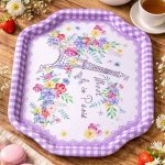 سینی فلزی گلدار هشت ضلعی