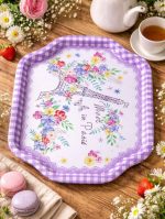 سینی فلزی گلدار هشت ضلعی