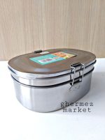 ظرف غذای استیل دو طبقه قفلدار و دسته دار، لانچ باکس - Image 7