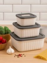 ظرف کاپریس مربع سه سایزی، ظرف یخچالی و ماکرو - Image 8